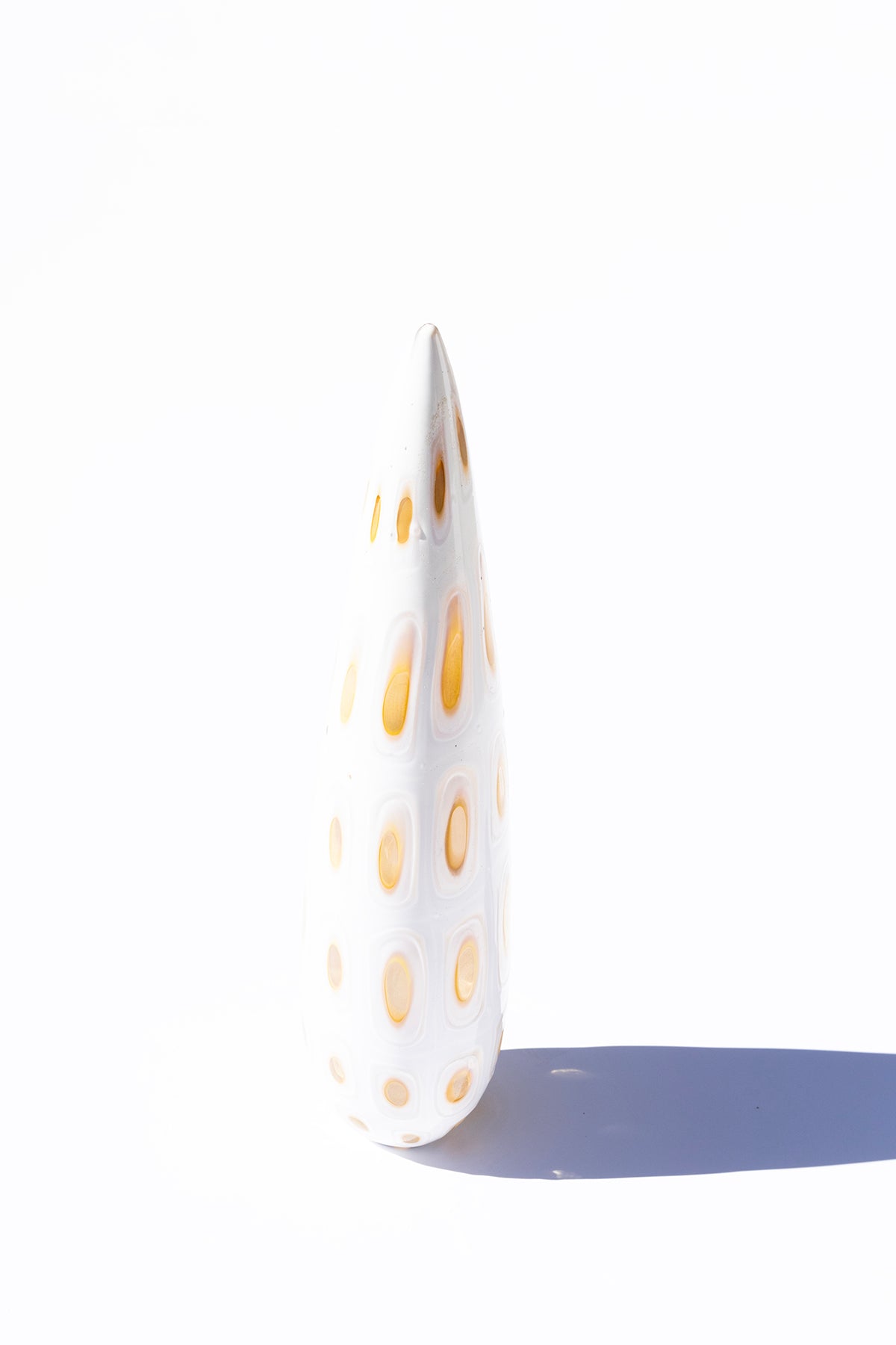 Leigh Wyatt Handblown White Murrini Sculpture