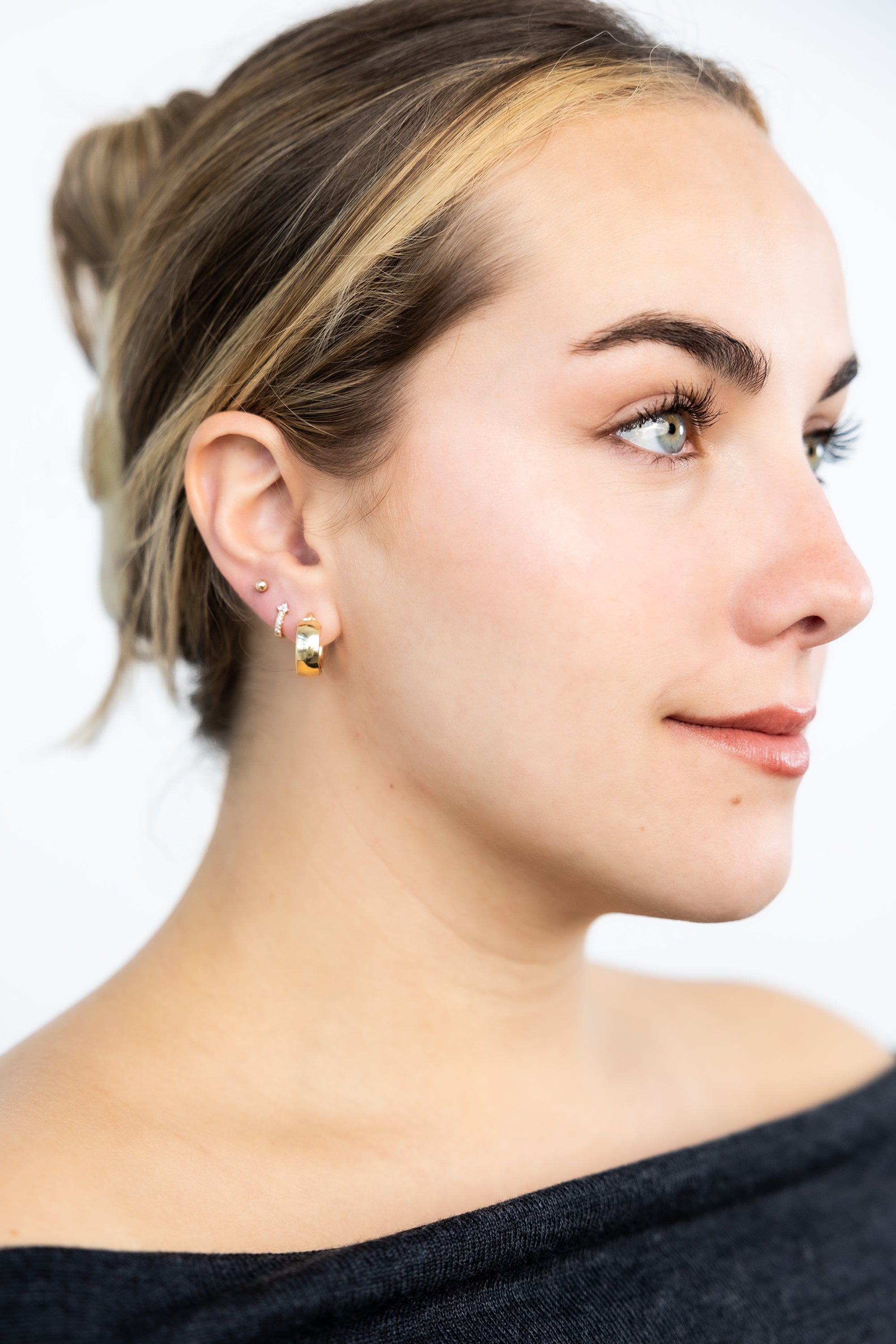10K Solid Gold Wedding Band Hoops