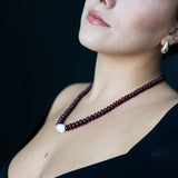 Ruby + Baroque Pearl Necklace