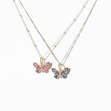 14K Diamond Encrusted Butterfly Charm