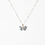 Blue 14K Diamond Encrusted Butterfly Charm