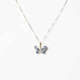 Blue 14K Diamond Encrusted Butterfly Charm
