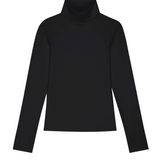flat lay view of black turtleneck