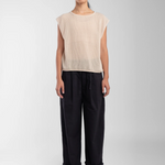 Fine Mesh Tank - Cream straight on view
