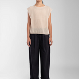 Fine Mesh Tank - Cream straight on view