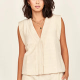 Rouen Vest - Oat Fossil without belt
