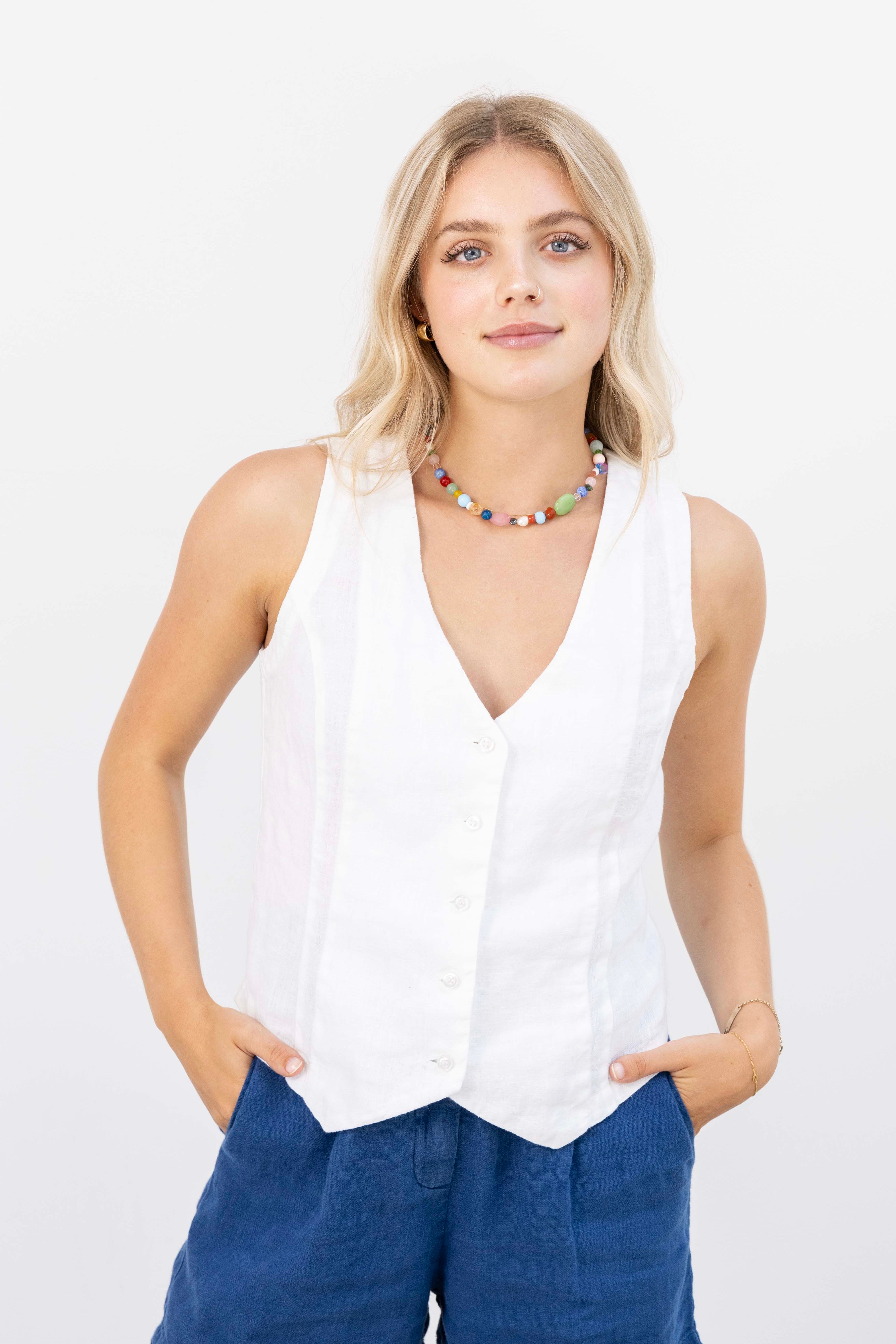 Violette Vest - White