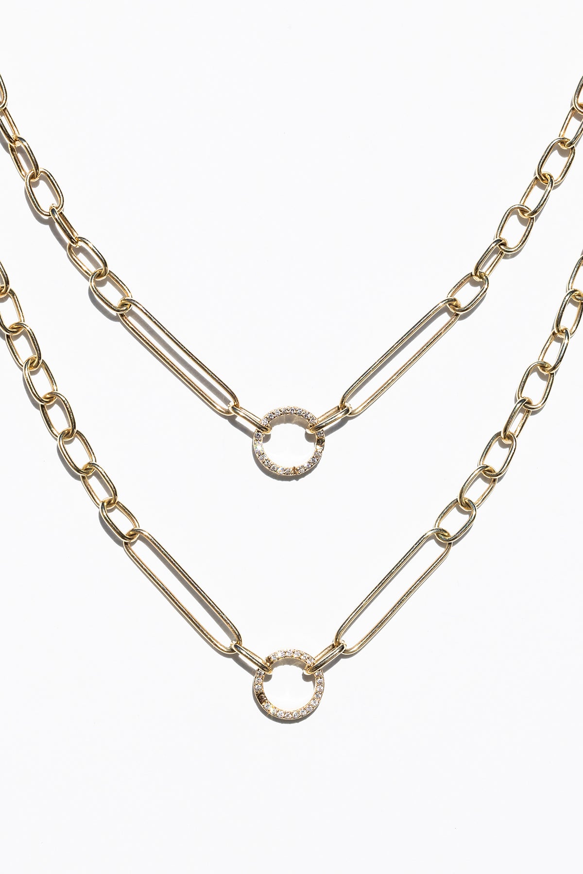 16inch and 18inch 14K Link Chain with Diamond Closure