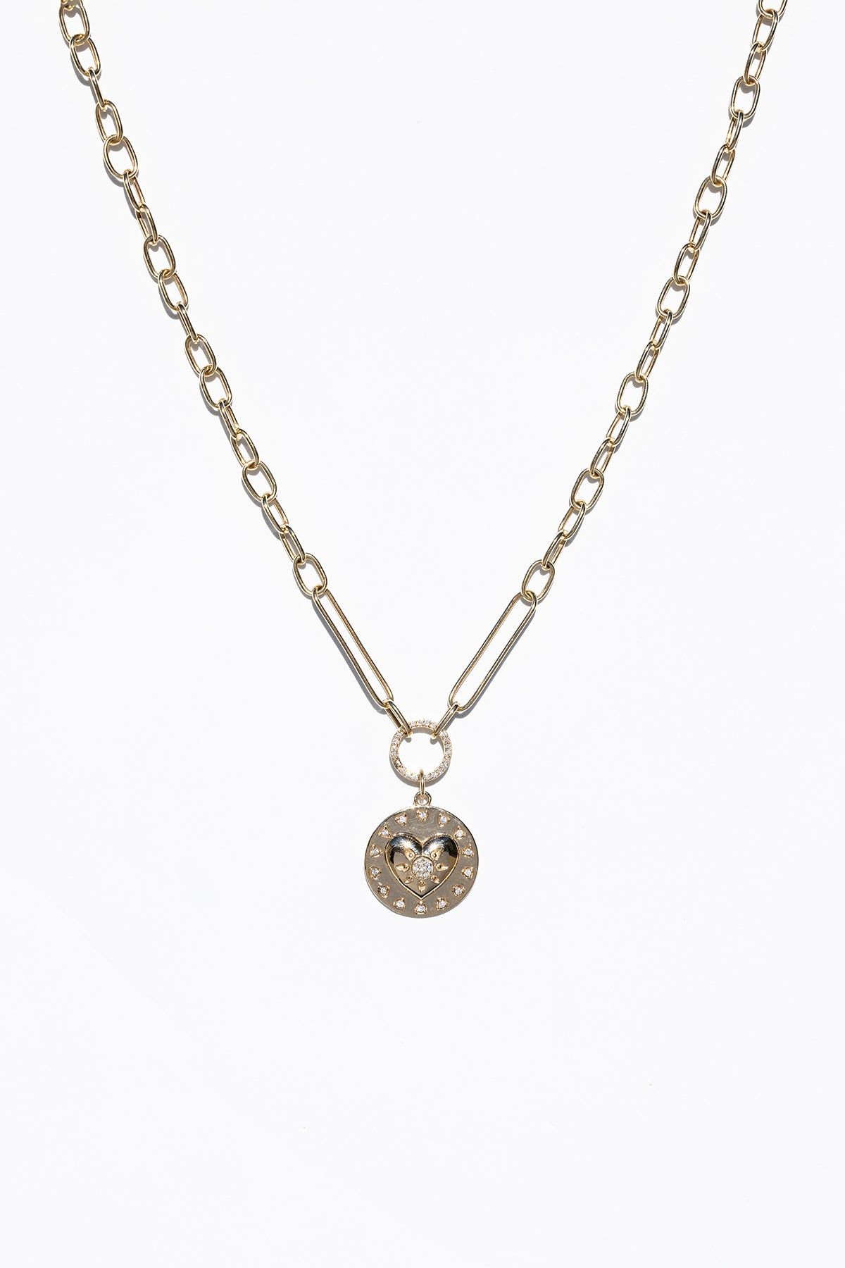 14K Diamond Heart Medallion