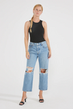 Front of Altin Loose Fit Crop - Sea Wall