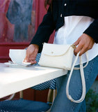 Kaanapali Crossbody - Milk Pebble Leather at cafe