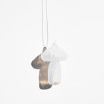 Handblown Mushroom Suncatcher in white