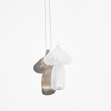 Handblown Mushroom Suncatcher in white