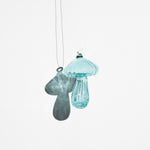 Handblown Mushroom Suncatcher in blue