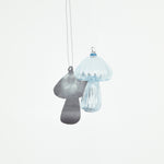 Handblown Mushroom Suncatcher in light blue