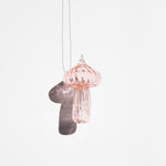 Handblown Mushroom Suncatcher in pink