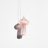 Handblown Mushroom Suncatcher in pink
