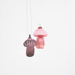 Handblown Mushroom Suncatcher in rose