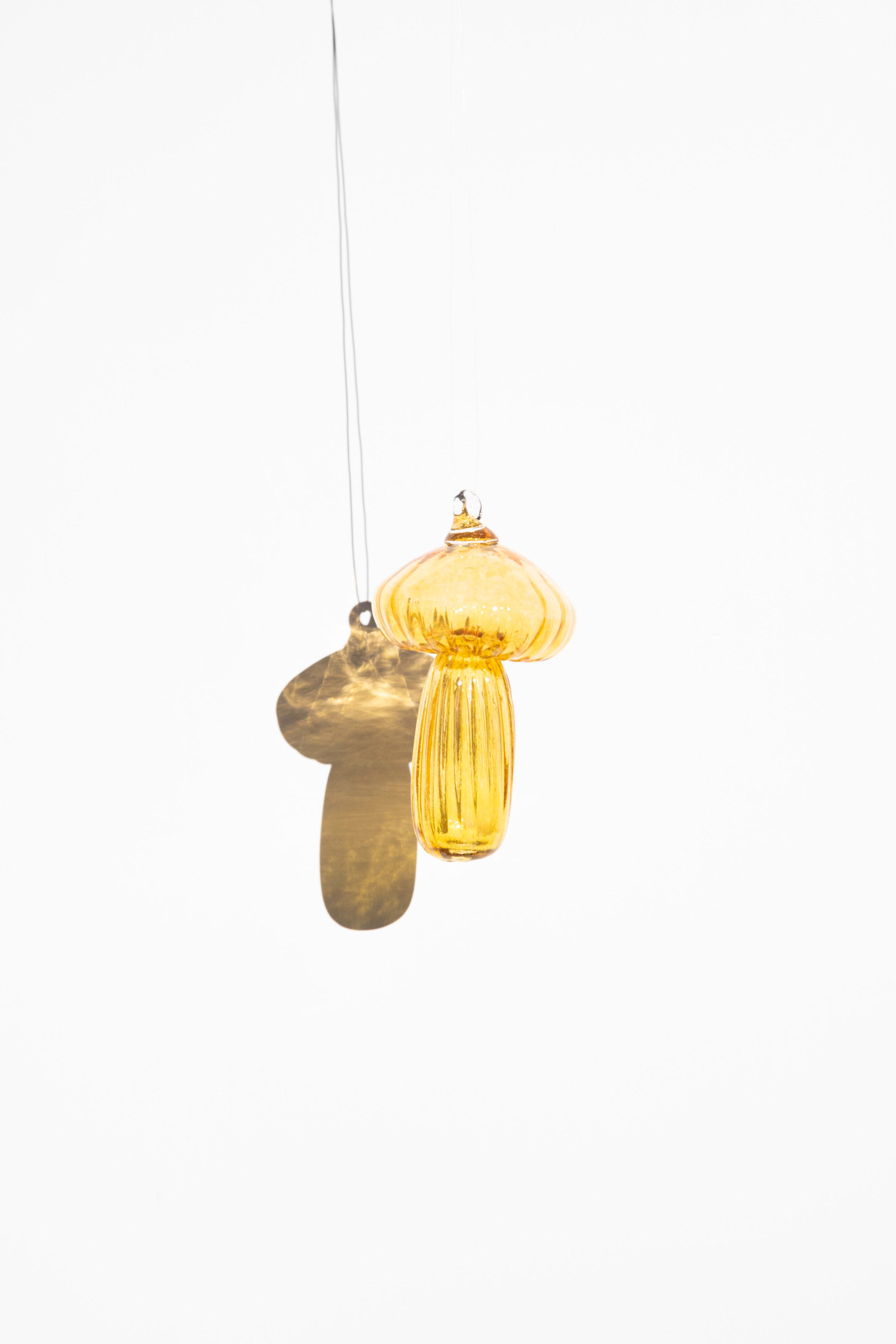 Handblown Mushroom Suncatcher orange