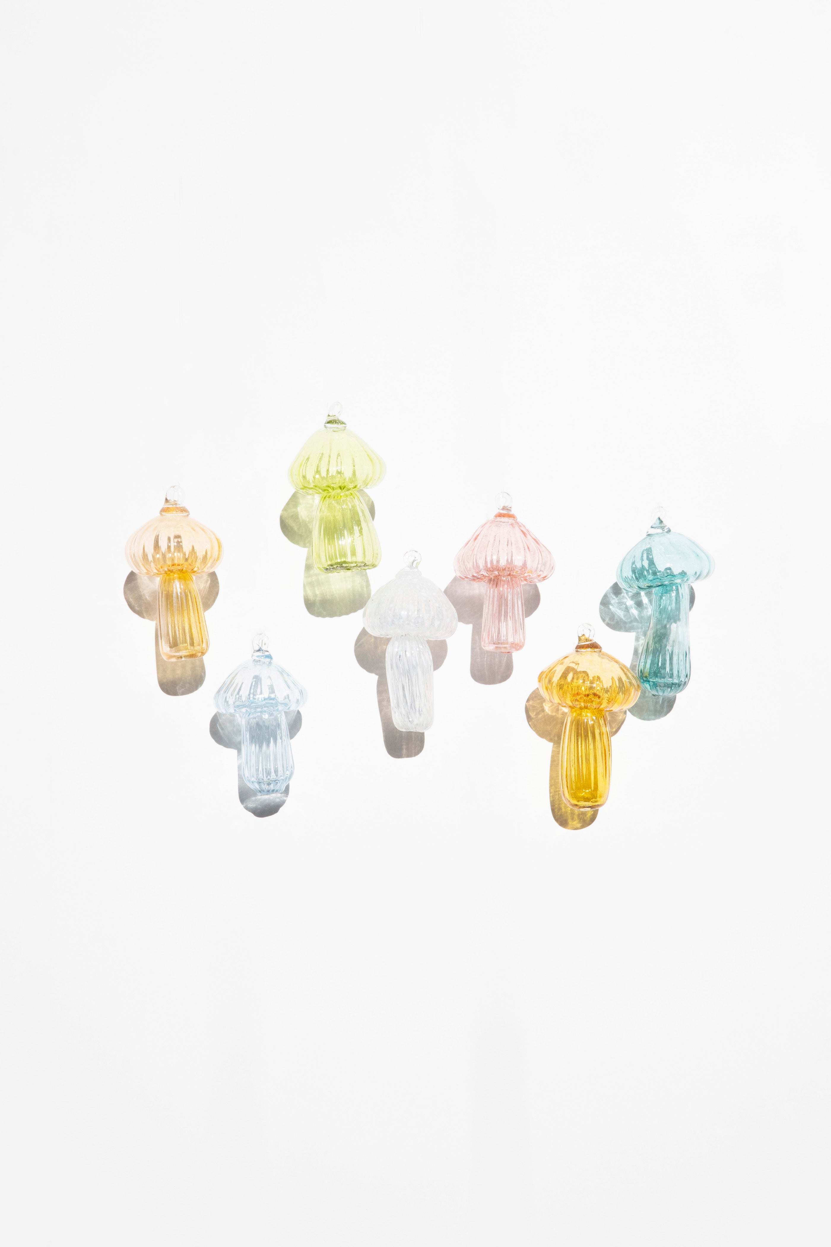 Handblown Mushroom Suncatchers