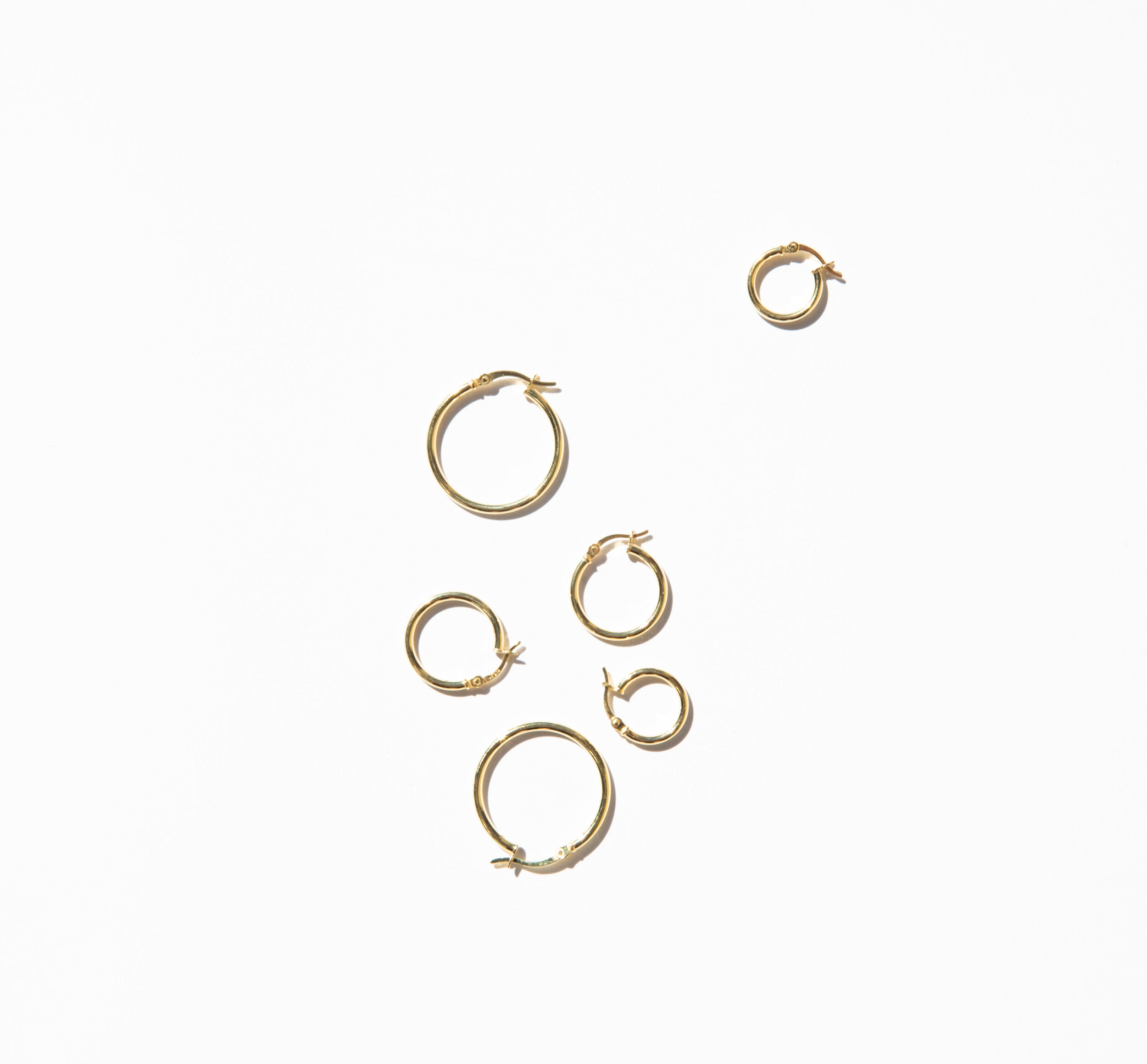 Three sizes of Gold Plated Hoops