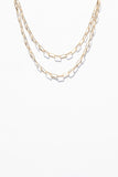 14K Solid Gold Paperclip Necklace