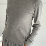 Pointelle Fundamental Tee - Melange Grey