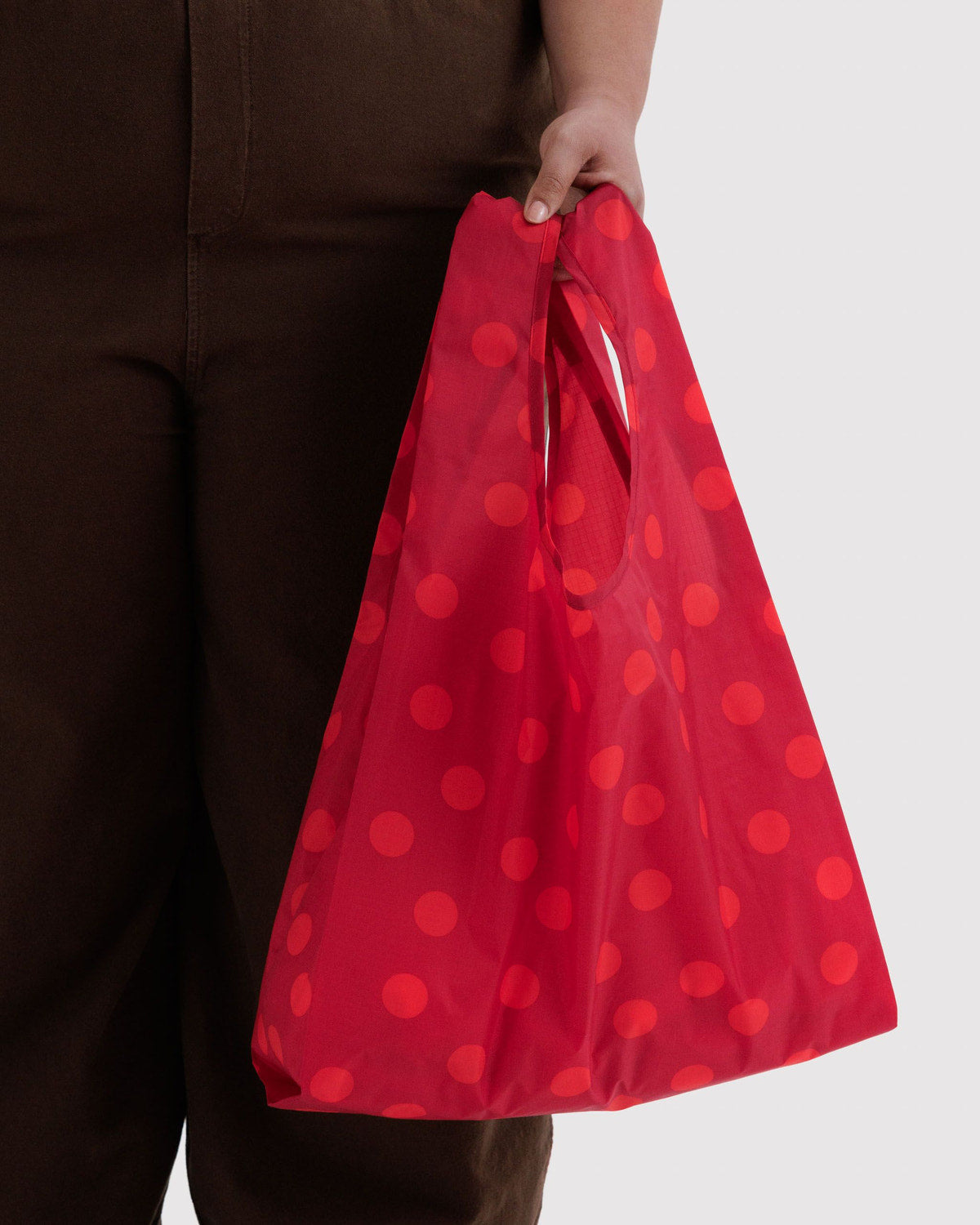 Standard Baggu - Red Polka Dot, folded