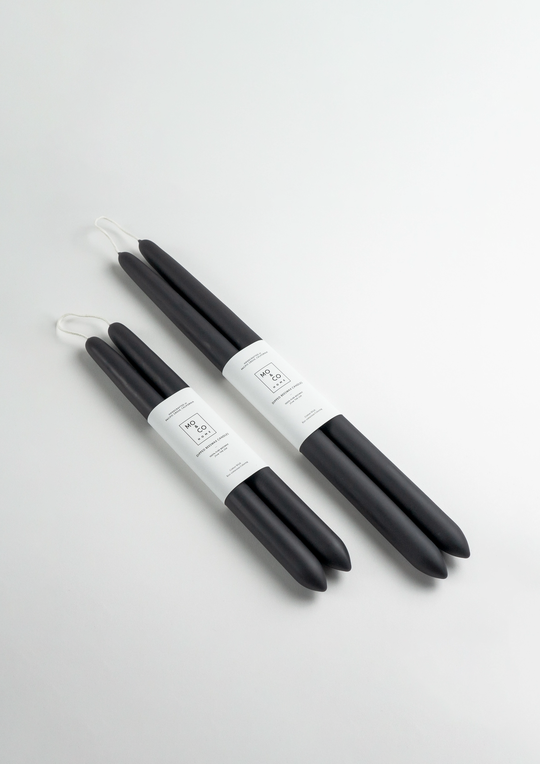 Beeswax Dipped Candles - Charcoal
