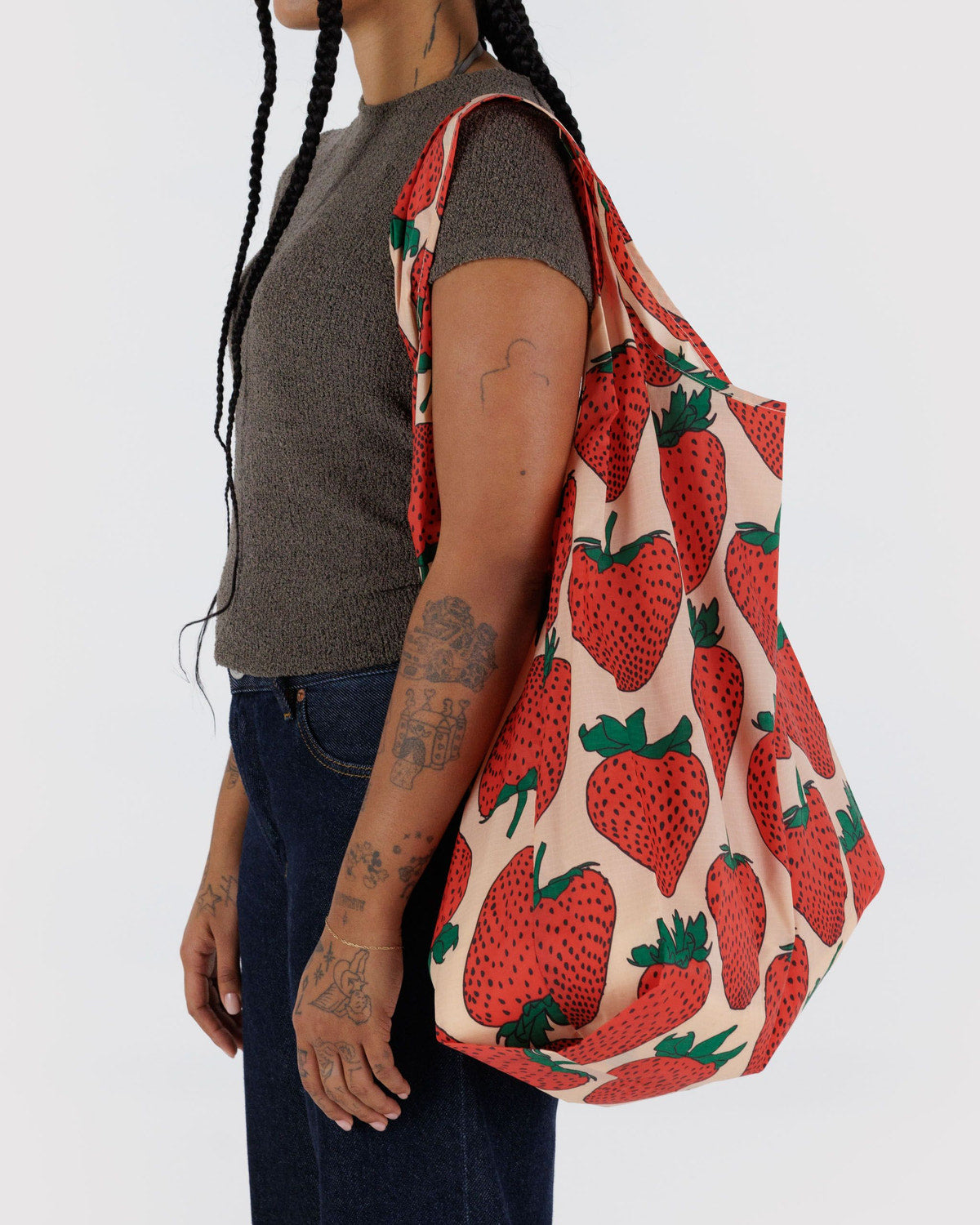 Big Baggu - Strawberry, folded
