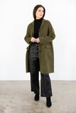 Wool Long Coat - Clover Green