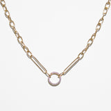 14K Link Chain with Diamond Closure