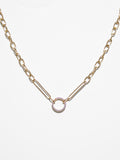 14K Link Chain with Diamond Closure