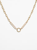 14K Diamond Link Chain with Solid Gold Closure