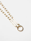 14K Link Chain with Diamond Closure