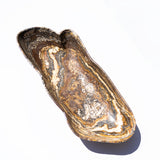 large onyx brown and white marbled bowl on a white background