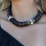 Margarita Brown Bone Bead Necklace — view 2
