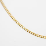 14K Solid Gold Curb Chain Necklace