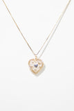 14K Abalone + Sapphire Heart Pendant Charm