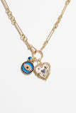 14K Abalone + Sapphire Heart Pendant Charm