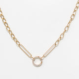 14K Link Chain with Diamond Closure