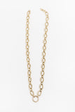 14K Rolo Link Chain Necklace with Solid Gold Closure