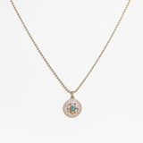 14K Emerald Flower Charm
