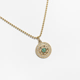 14K Emerald Flower Charm