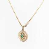 14K Emerald Flower Charm
