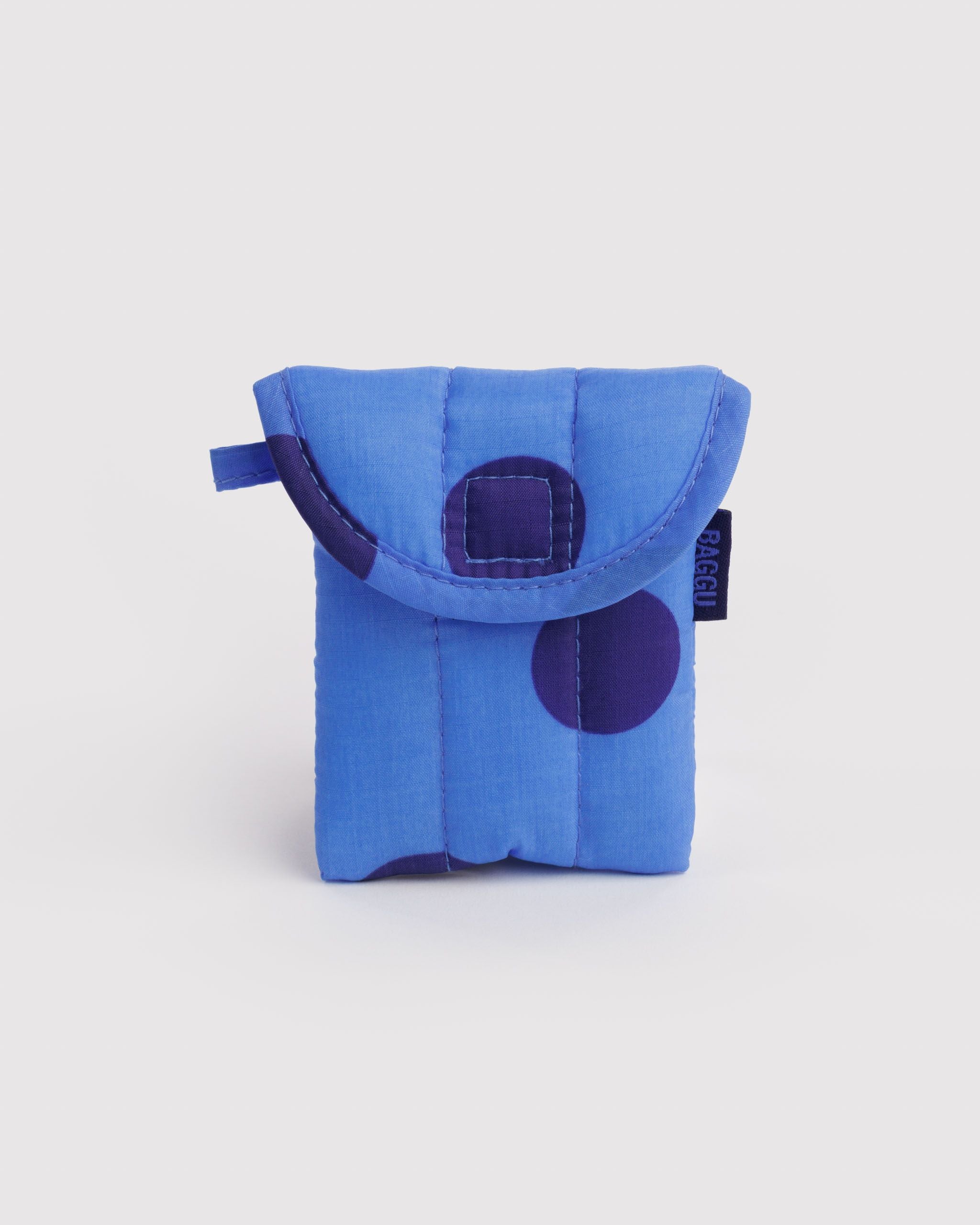 Baggu Puffy Earbuds Case in blue polka dot