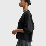 JONES + CO Rachel Comey Fond Sweatshirt in charcoal, side profile view