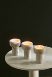 Marble Tealight and Taper Candle Holder - Pearl White