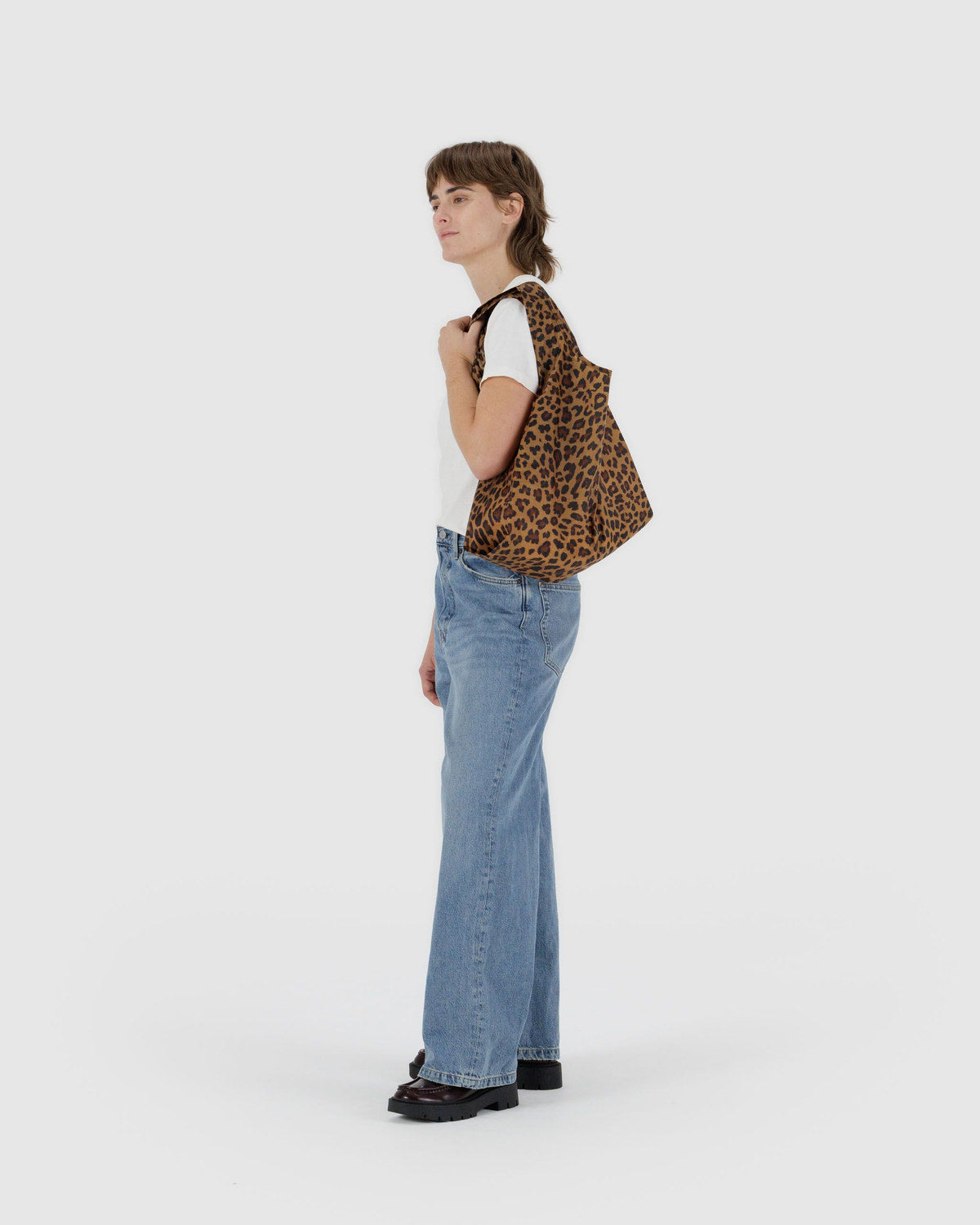 Standard Baggu - Leopard, folded