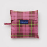 Standard Baggu - Azalea Pink Tartan, flat lay